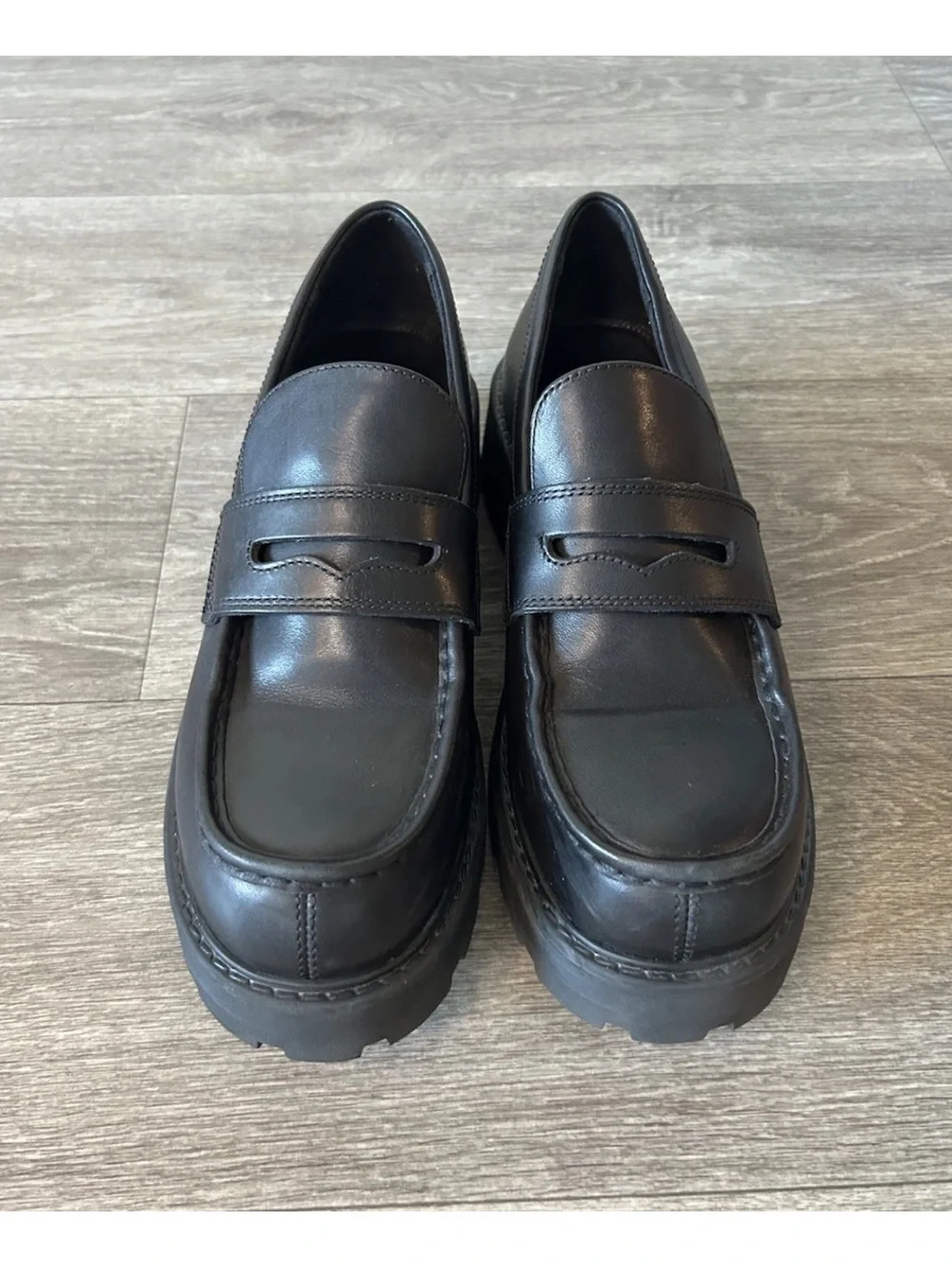Vagabond Shoemakers Cosmo 2.0 Black Leather Platform Loafers US 10